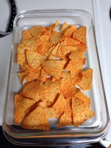 Bottom layer of Doritos.